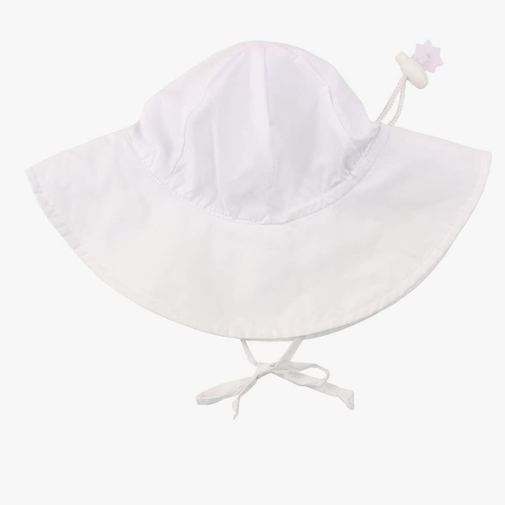 NWOT Langzhen Toddler Kids adjustable White Sun Hat with Floppy Brim and Bow